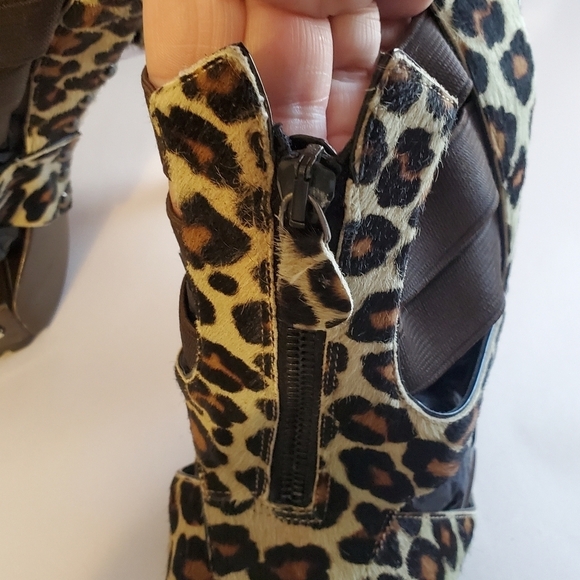 Donna Karen Pony hair animal print slingback sandals. Sz 39.5. - Picture 6 of 12
